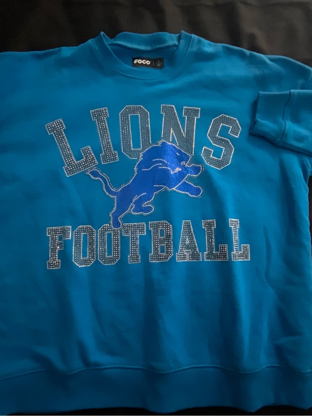 FOCO Blue Lions Football Crewneck Sweatshirt